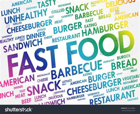 Fast Food Word Cloud Collage Concept เวกเตอร์สต็อก ปลอดค่าลิขสิทธิ์