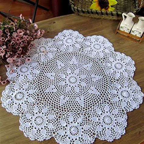 Hetao 100 Cotton Handmade Crochet Round Doilies Lace Doily Tablecloth Doilies Lace