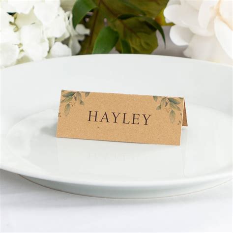 Green Eucalyptus Place Cards By No Ordinary Gift