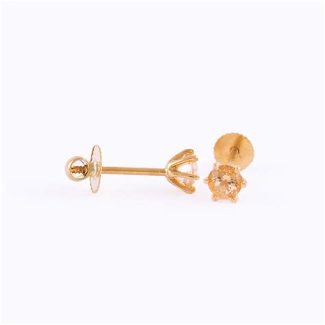 22kt Yellow Gold Ear Stud Es0001483 Swarnamahal Jewellers Ltd