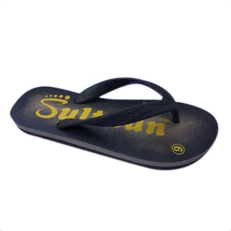 Black And Yellow Mens Printed Rubber Flip Flop Slipper At Best Price In