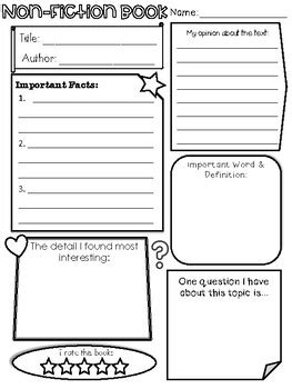 Non Fiction Book Report Graphic Organizer By The Education Window