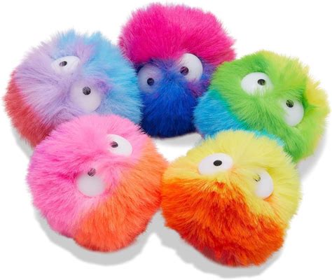 Crocs 5 Pack Trendy Shoe Charms Jibbitz Fuzzy Puff Characters 5