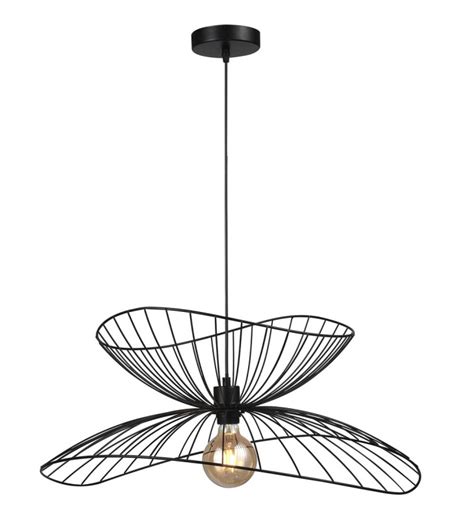 Czarna druciana modernistyczna lampa wisząca Galia