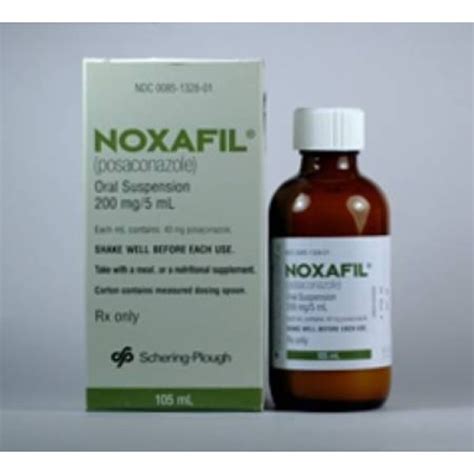 Noxafil Antifungal Posaconazole 200 Mg 5 ML Oral Suspension Bottle 123 ML