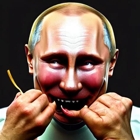 Happy Putin Eats Dumplings Concept Art Trending On Stable Diffusion