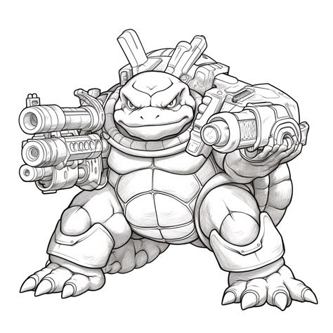 Pokemon Mega Blastoise Coloring Pages