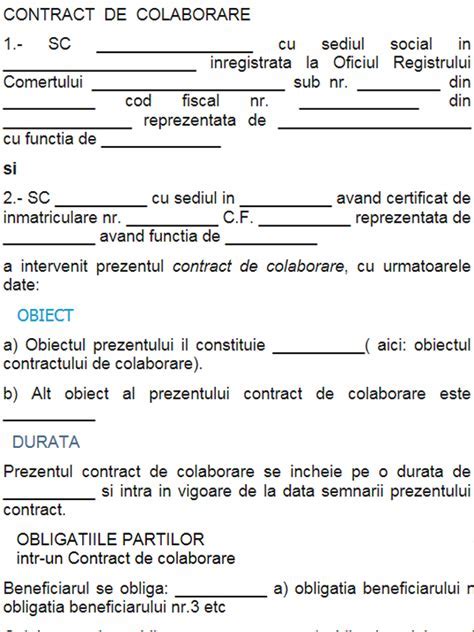 Contract De Colaborare Model Ce Trebuie S Tii Nainte S Semnezi