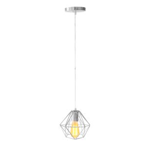 Lustre Luminária Pendente Diamante Retro Cromado 2m Fl Leroy Merlin