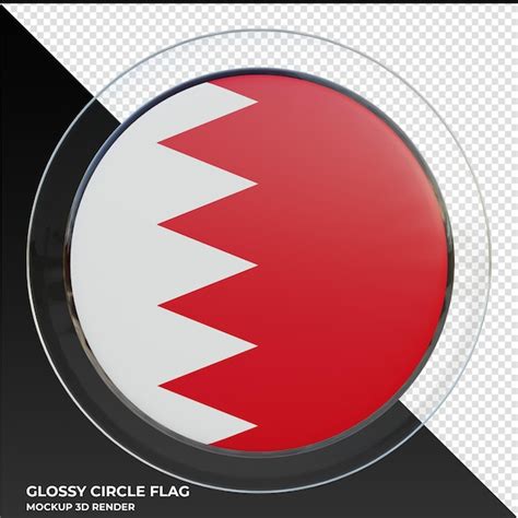 Premium Psd Bahrain Realistic 3d Textured Glossy Circle Flag