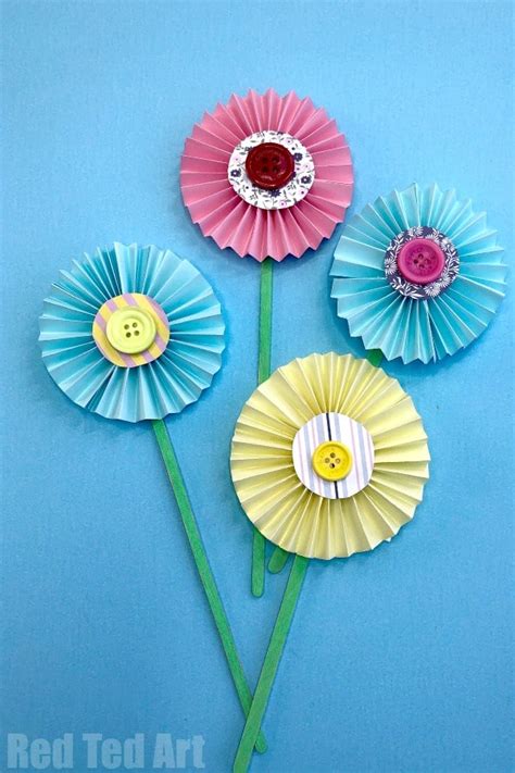 How To Make Paper Flowers Step By Step With Pictures Red Ted Art