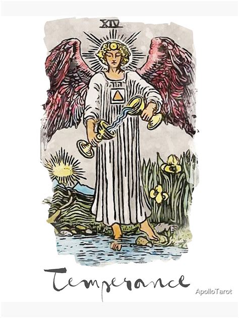 Temperance Major Arcana RWS Tarot Card Painting Poster For Sale By