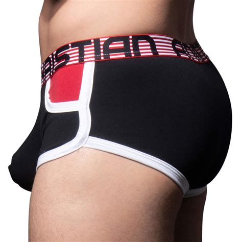 Andrew Christian Shorty Coton Almost Naked R Tro Pocket Noir Rouge