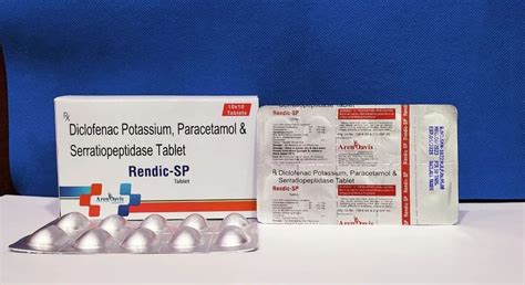 Diclofenac Potassium 50mgparacetamol 325mgserratiopeptidase 10mg Tablet At Rs 950box