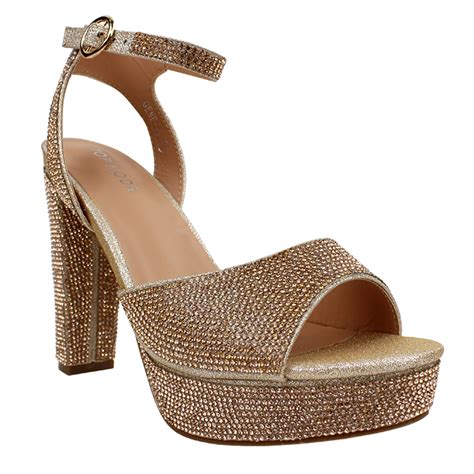 Top 4 Platform Rhinestone Ankle Strap Heels