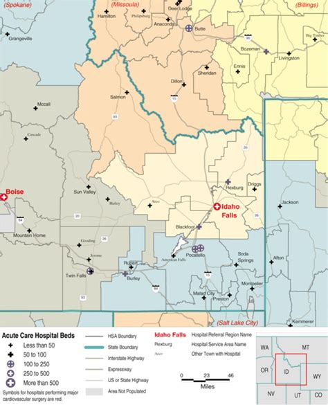 Map Hospital Service Areas Assigned To The Idaho Falls Id