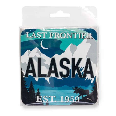 Tongass Trading Company Alaska Souvenirs Coaster 4pk Alaska License