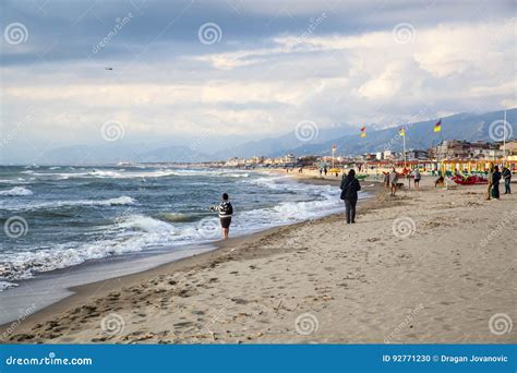 Beaches Of Viareggio During Spring Editorial Image Image Of Travel