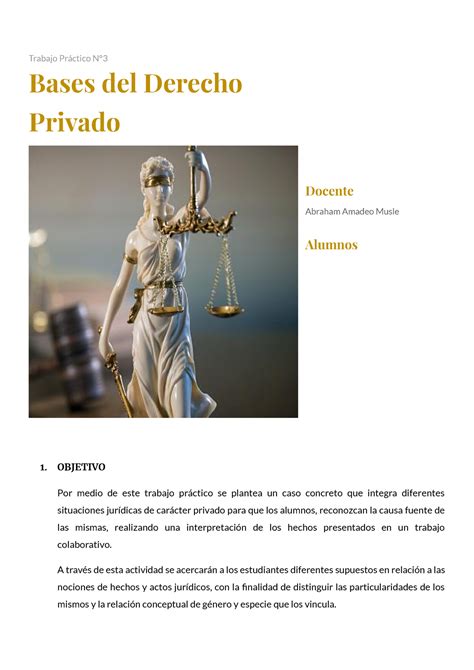 Bases Del Derecho Privado Tp 3 Trabajo Práctico N° Bases Del