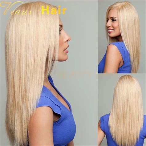 A Blonde Human Hair Wigs Glueless Full Lace Human Hair Wigs