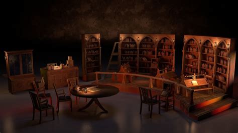 3d Model Medieval Library Model Pack Pbr Vr Ar Low Poly Cgtrader