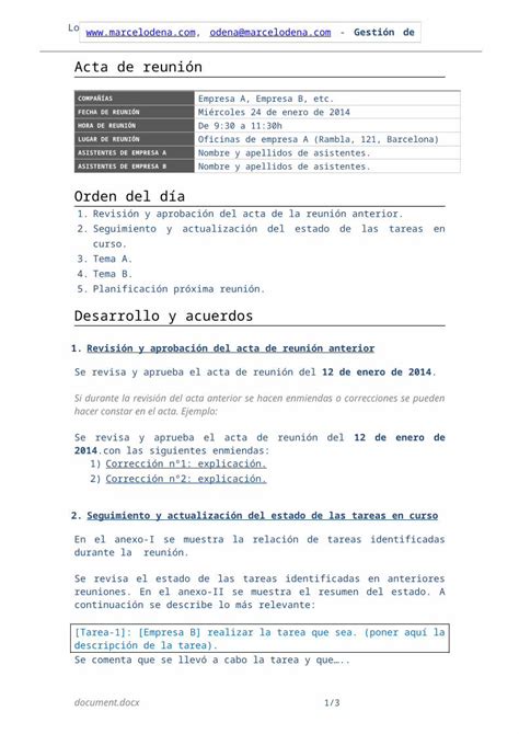 DOCX S3 Eu Central 1 Web ViewEjemplo De Acta De Reunion Plantilla