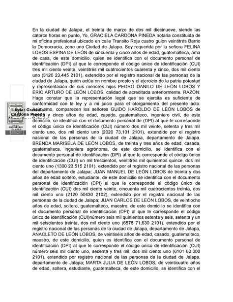 ACTA Notarial DE Junta DE Herederos En La Ciudad De Jalapa El