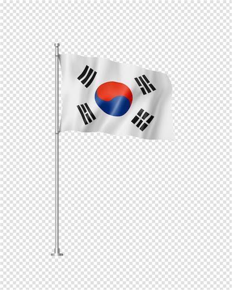 Bandeira Da Coreia Do Sul Isolada No Branco PSD Premium