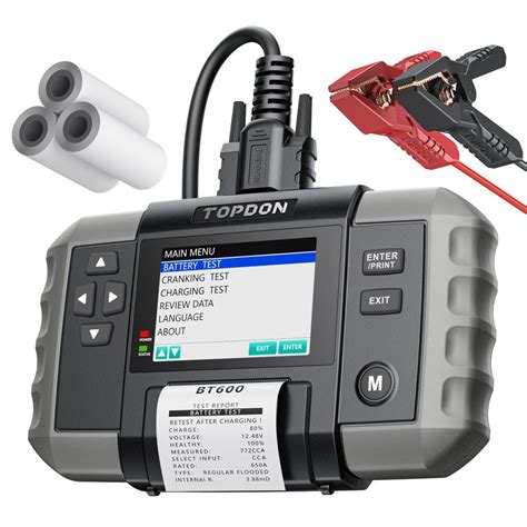 Topdon Bt600 12V 24V Lead Acid Automotive Car Vehicle Cranking Charging