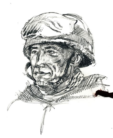 A Hand Sketched Illustration By Us Marine Corps Usmc Sergeant Sgt