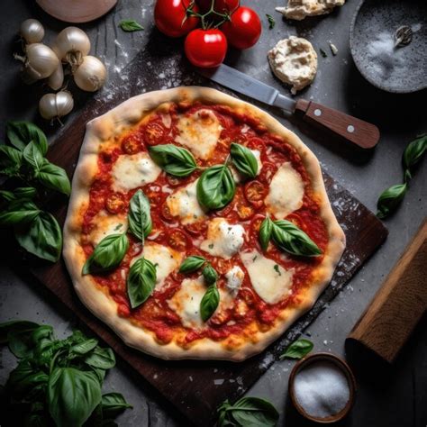 Pizza Margherita Italiana Casera Fresca Con Mozzarella De B Fala Y