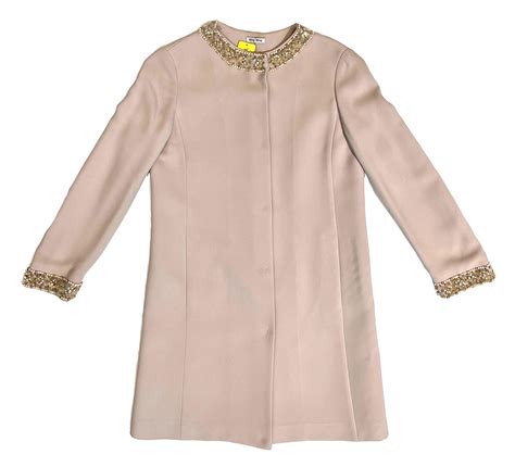 Miu Miu Nude Embellished Coat | Boycapel | vintage de lujo | luxury