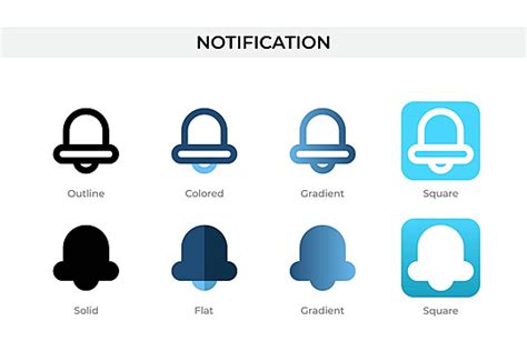 Variety Of Notification Icons In Different Styles Background App Internet Vector Background