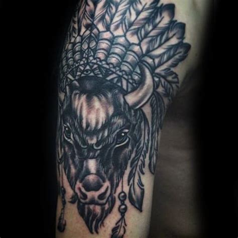 Picture Of Indian bison tattoo