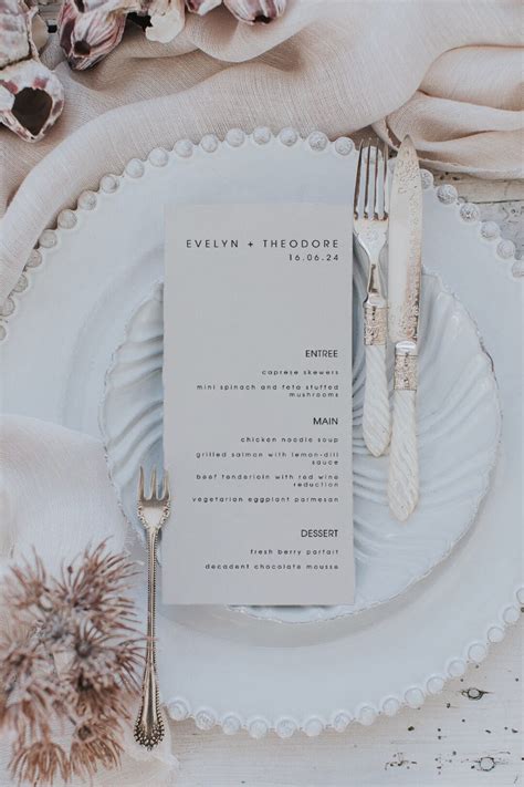 Wedding Dinner Menu Cards Wedding Buffet Menu Template Personalised Wedding Menu Wedding Food