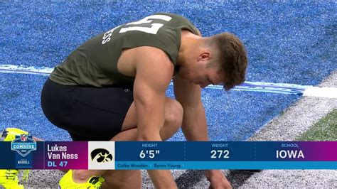 Lukas Van Ness Runs Yard Dash At Combine