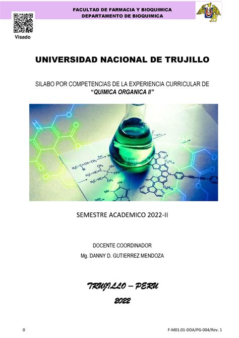 Silabo De Quimica Organica Ii Visado Departamento De