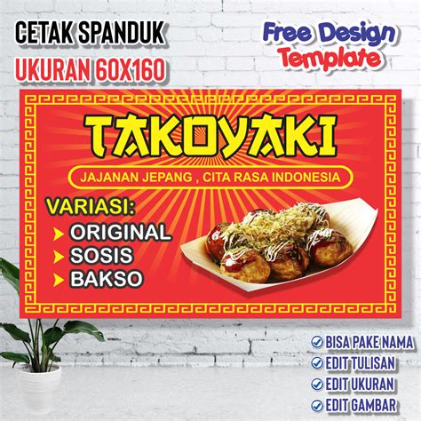 Cetak Spanduk Banner Costum Takoyaki Uk X Lazada Indonesia