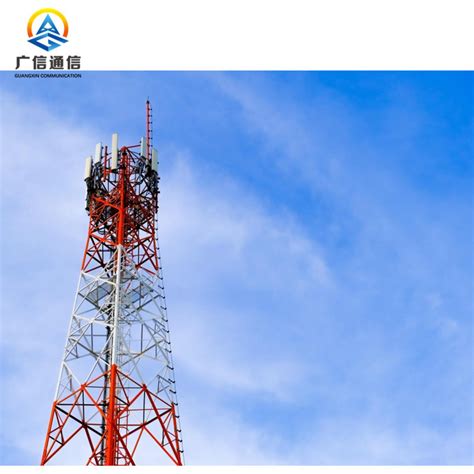 45m Galvanized Angle Telecom Steel Tower 3G 4G Wifi GSM Antenna