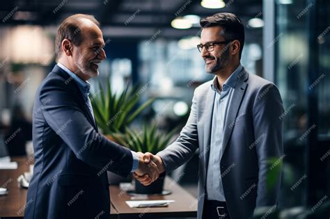 Premium Photo | Business men shaking hands in an office