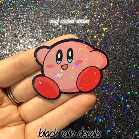 Kirby Sticker Vinyl Coated Holographic Sticker Etsy