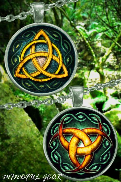 The Celtic Triquetra And The Triple Crescent Moon Pendants These