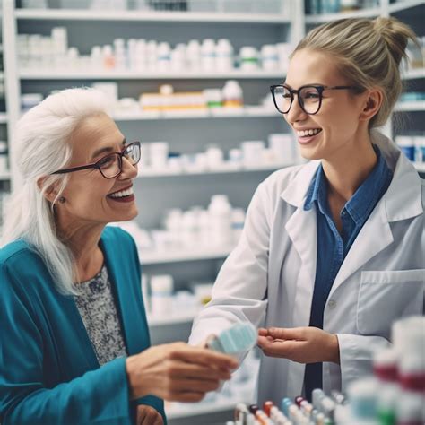 Premium Ai Image A Woman Is Talking To A Woman In A Pharmacy