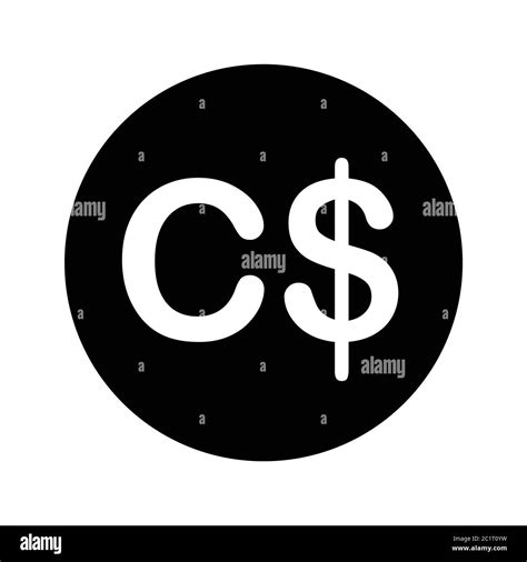 CAD Canadian Dollar Currency Symbol. Black Illustration Isolated on a ...