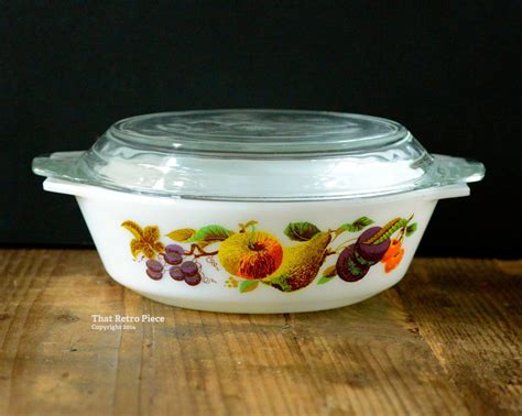 Jaj Pyrex Kent Orchard Hawaii 509 Round Etsy Casserole Dishes