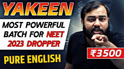 Yakeen NEET 2023 Dropper The Most POWERFUL Batch For NEET Now In