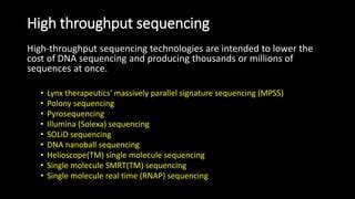 Massively Parallel Signature Sequencing MPSS PPT