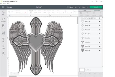 In Memory Cross SVG DXF Cut Files 3D Winged Cross SVG By SteiDigital