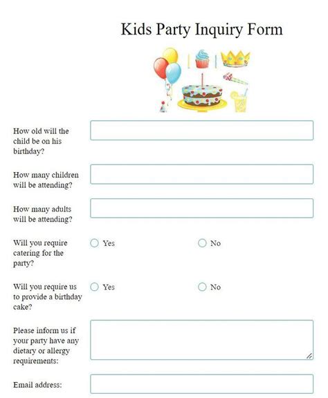 Event Inquiry Form Templates Formbuilder