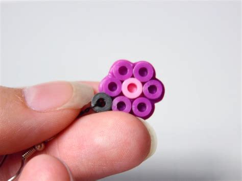 Pink And Purple Perler Bead Earrings Flower Earrings For Etsy